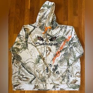 Cabelas Hoodie Mens 3XL White Camo Predator Quest Full Zip Sweatshirt Hunting